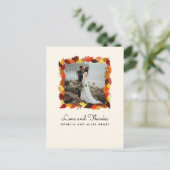 Herfstbladeren Lijst foto bruiloft dank u Briefkaart (Staand voorkant)