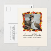 Herfstbladeren Lijst foto bruiloft dank u Briefkaart (Voorkant / Achterkant)