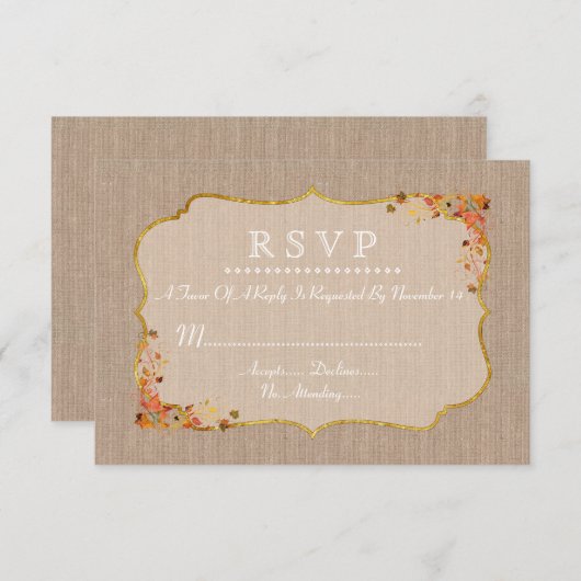 Herfstbladeren Linnen Canvas RSVP (Voorkant / Achterkant)