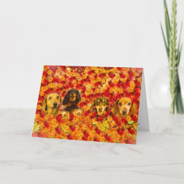 Herfstbladeren & Little Doxies Kaart