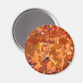 Herfstbladeren magneten Herfst kunst Oranje Boom B (Voorkant / Achterkant)