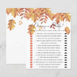 Herfstbladeren - mama of papa baby shower spel