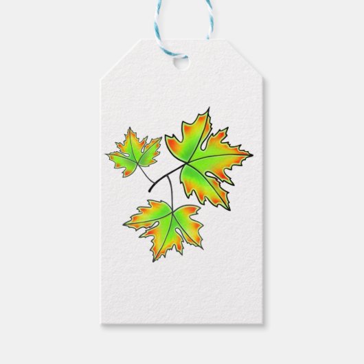 Herfstbladeren Maple Leaf Cadeaulabel (Voorkant)