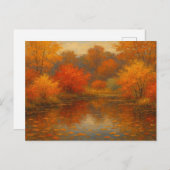  herfstbladeren Maple Oranje rode tuinvijver Briefkaart (Voorkant / Achterkant)