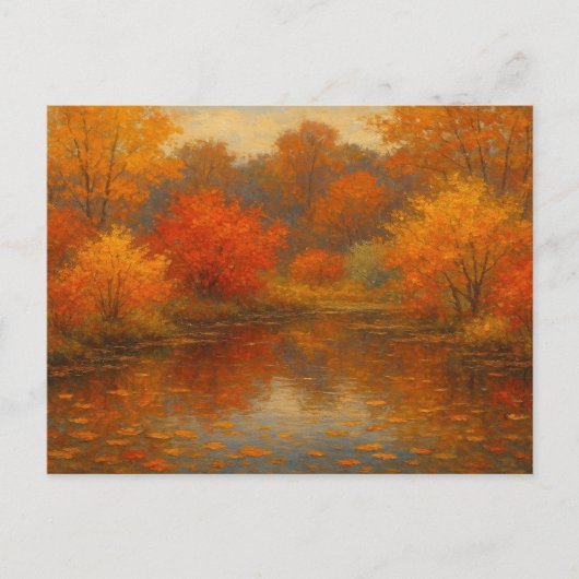  herfstbladeren Maple Oranje rode tuinvijver Briefkaart (Voorkant)