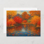  herfstbladeren Maple Oranje rode tuinvijver Briefkaart (Voorkant / Achterkant)