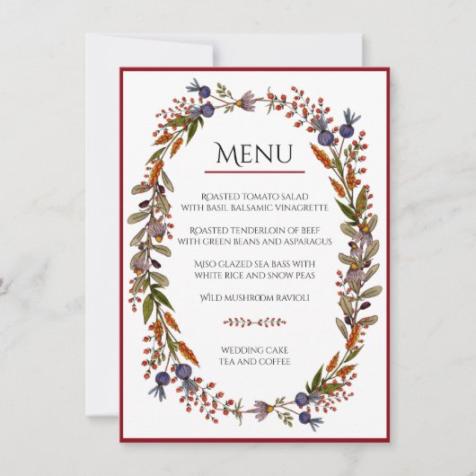 Herfstbladeren Menu Kaart (Voorkant)