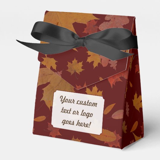Herfstbladeren met aangepaste kleur en tekst bedankdoosjes (Voorkant Zijde)