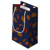 Herfstbladeren met aangepaste kleur en tekst klein cadeauzakje (Achterkant Gekanteld)