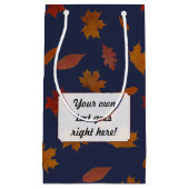 Herfstbladeren met aangepaste kleur en tekst klein cadeauzakje (Voorkant)