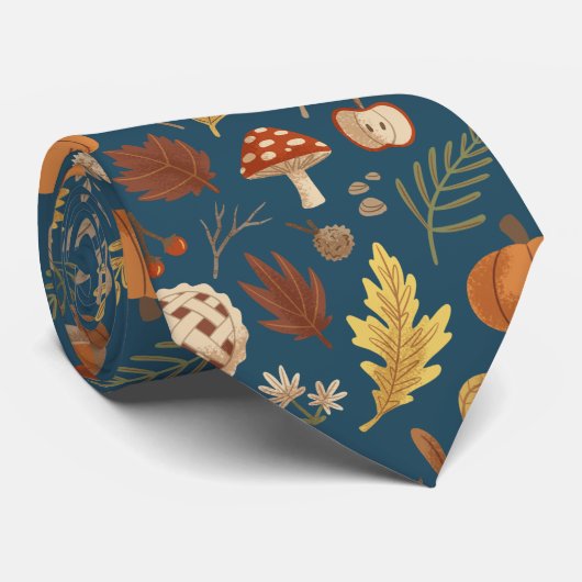 Herfstbladeren met een scheutje Thanksgiving Stropdas (Opgerold)