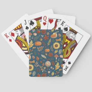 Herfstbladeren met een vleugje Thanksgiving Pokerkaarten
