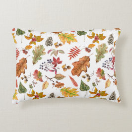 Herfstbladeren met eikel en wilde bessen naadloos accent kussen