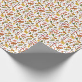 Herfstbladeren met eikel en wilde bessen naadloos cadeaupapier (Hoek)