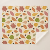 Herfstbladeren met eikels in terracotta bruin sherpa deken (Voorkant (horizontaal))