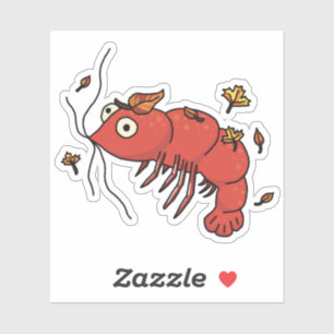 Herfstbladeren met garnalen Sticker
