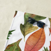 Herfstbladeren met monogram Blauw Oranje Herfstdec Strandlaken (In situ)