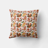 Herfstbladeren met monogram Oranje Groene Decorati Kussen (Achterkant)