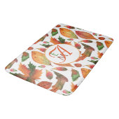 Herfstbladeren met monogram vallen oranje groene d badmat (Gekanteld)
