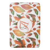 Herfstbladeren met monogram vallen oranje groene d badmat (Voorkant Verticaal)