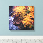 Herfstbladeren met rivier canvas afdruk (Insitu (Houten vloer))