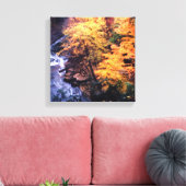 Herfstbladeren met rivier canvas afdruk (Insitu (Woonkamer))