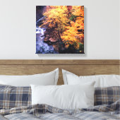 Herfstbladeren met rivier canvas afdruk (Insitu (Slaapkamer))