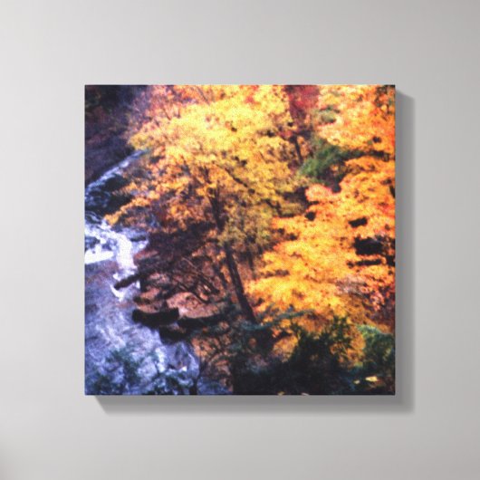Herfstbladeren met rivier canvas afdruk (Voorkant)