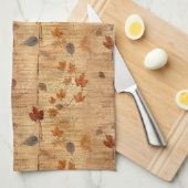 Herfstbladeren met textuur van oud papier theedoek (Quarter Fold)