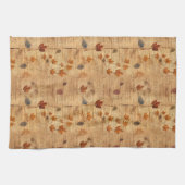 Herfstbladeren met textuur van oud papier theedoek (Horizontaal)