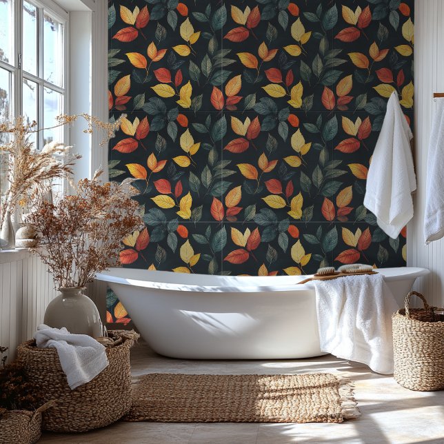 Herfstbladeren met zwarte achtergrond behang (Creator heeft geüpload)