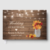Herfstbladeren Metselaars Pot Rustieke Houten Lich Gastenboek (Voorkant)