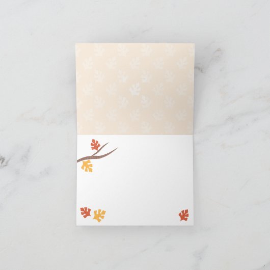 HERFSTBLADEREN METSELSTENEN POT TROUWBRIEFKAARTEN  BEDANKKAART (Binnen)