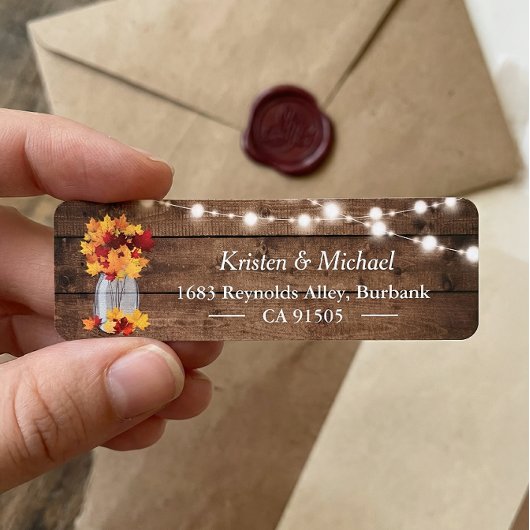 Herfstbladeren Metselwerk Pot Slingerlichten Rusti Etiket