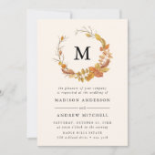 Herfstbladeren | Monogram Huwelijksuitnodiging Kaart (Voorkant)