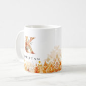 Herfstbladeren Monogram Initiaal K Koffiemok (Voorkant links)
