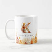Herfstbladeren Monogram Initiaal K Koffiemok (Links)