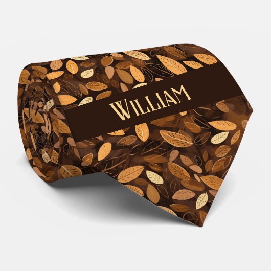Herfstbladeren Monogram Stropdas (Opgerold)