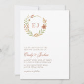 Herfstbladeren Monogram Trouw  Kaart (Voorkant)