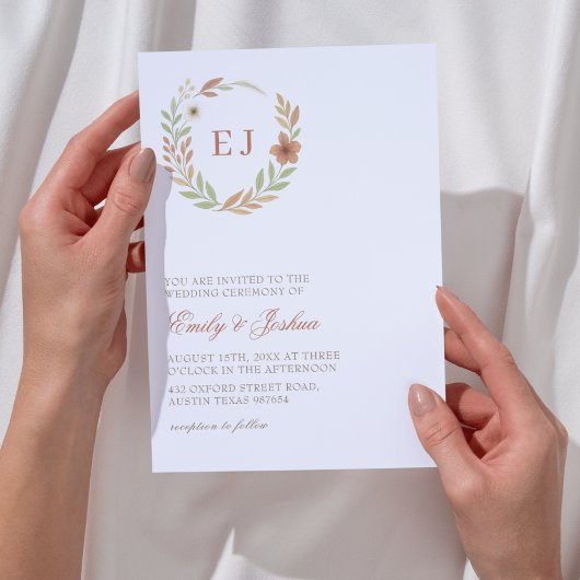 Herfstbladeren Monogram Trouw  Kaart