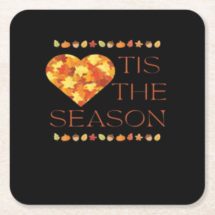 Herfstbladeren Mooie Herfst Grafische Thanksgiving Kartonnen Onderzetters