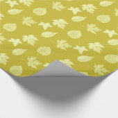 Herfstbladeren - mosterd en lichtgeel cadeaupapier (Hoek)