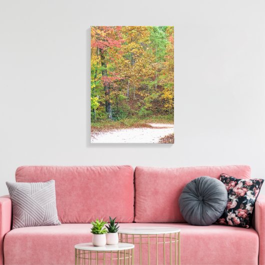 herfstbladeren Mountain Road Canvas Print (Insitu (Woonkamer))