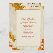 Herfstbladeren na huwelijksfeest kaart (Voorkant / Achterkant)