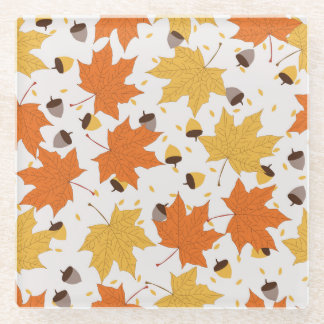 Herfstbladeren, naadloos design. glazen onderzetter
