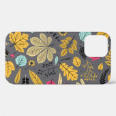 Herfstbladeren: naadloos donker patroon Case-Mate iPhone case (Achterkant (horizontaal))
