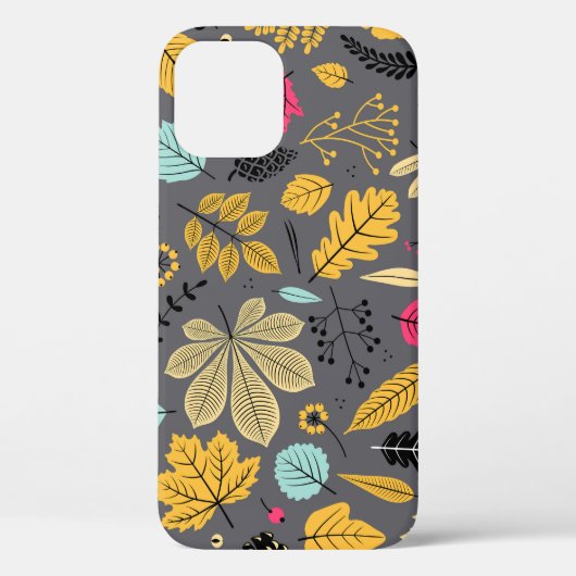 Herfstbladeren: naadloos donker patroon Case-Mate iPhone case (Achterkant)