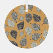 Herfstbladeren, naadloos  patroon. glas ornament (Achterkant)