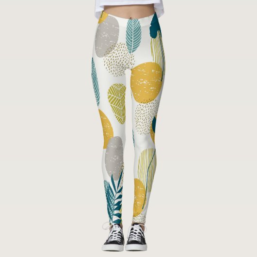 Herfstbladeren,  naadloos patroon. leggings (Voorkant)