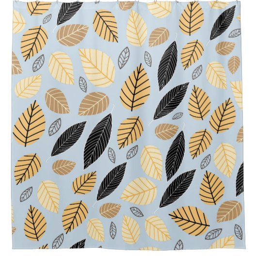 Herfstbladeren: naadloze blauwe achtergrond douchegordijn (Voorkant)